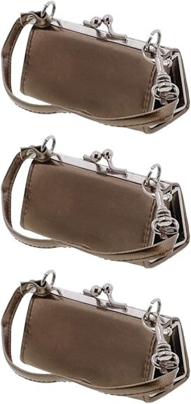 Set of 3 Metallic Solid Color Lipstick Cases Mini Mahjong Coin Purse