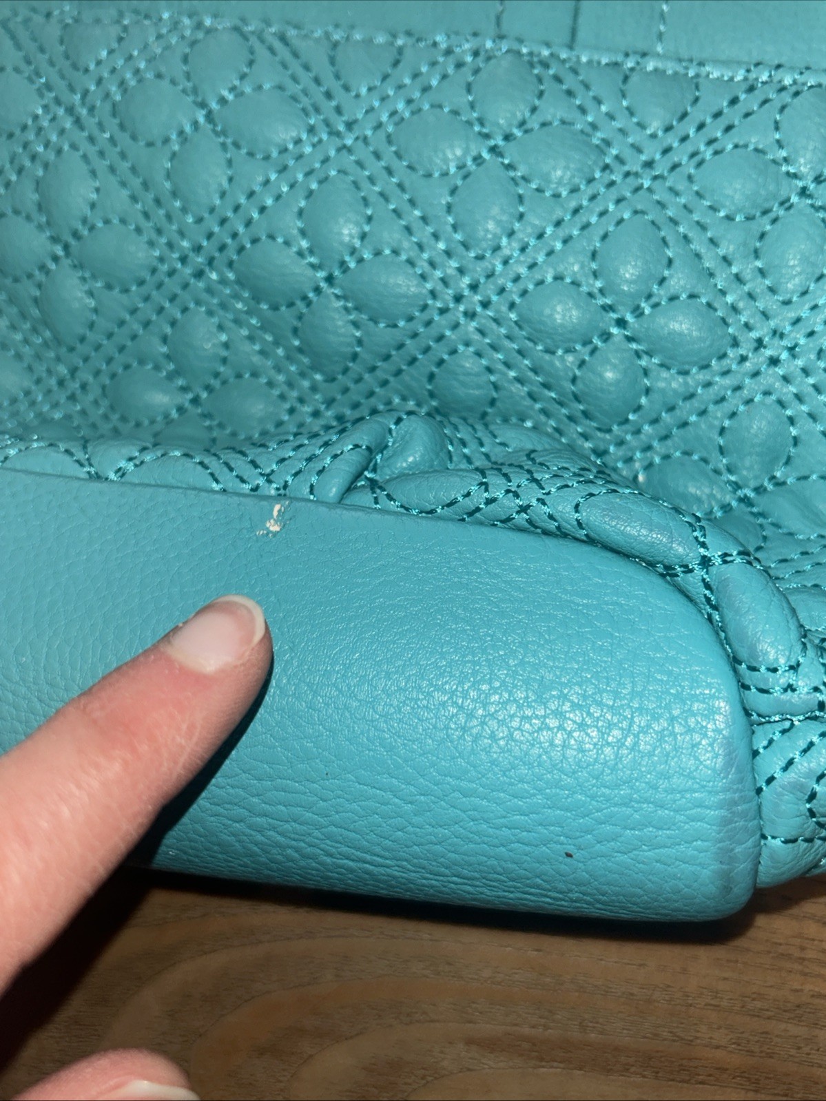 Big Buddha Large Jumbo Turquoise Blue Flower Purse New W/ Defect READ