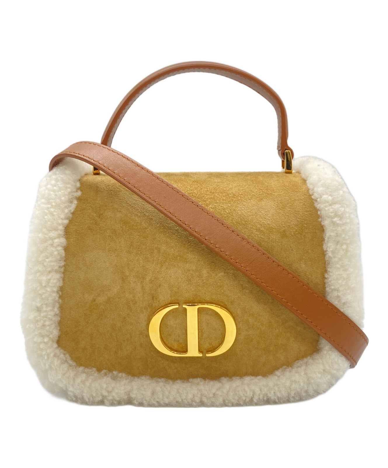 Christian Dior 30 Montaigne Avenue Box Shoulder Bag 6.3 in Brown White Women 99
