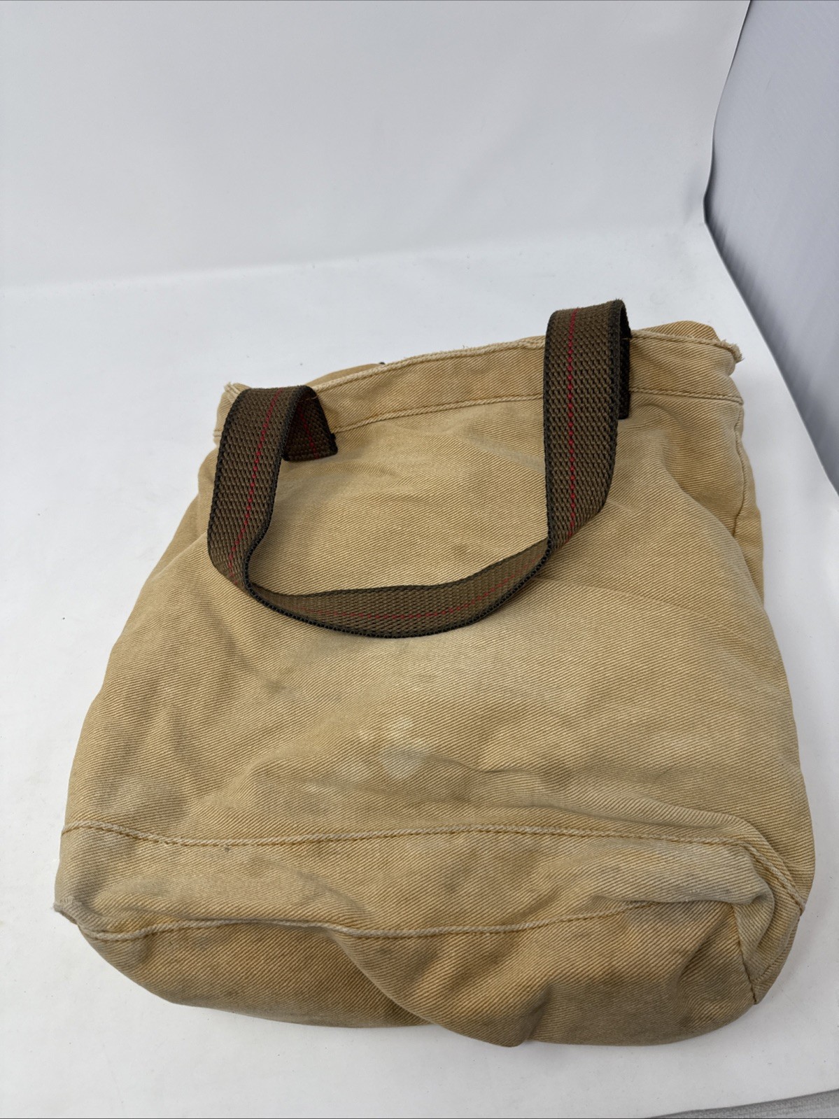 Union Bay Shoulder Bag Cotton Twill Leather Trim Magnetic Lock Two Outside Pocke