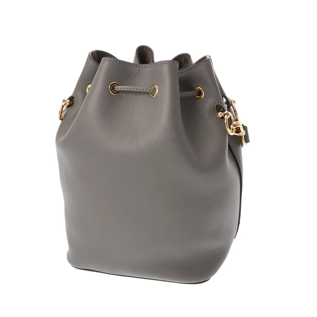 Fendi 8BT298 Handbag Calfskin Gray #WB3522