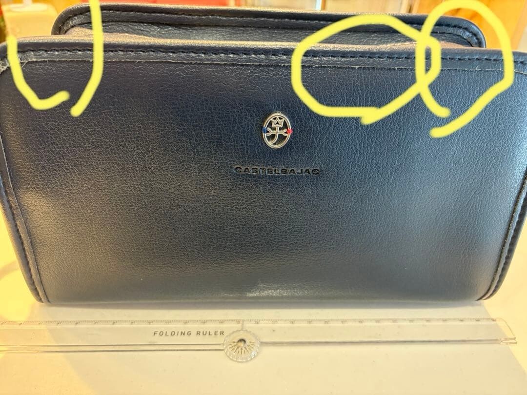 CASTELBAJAC Second Bag Leather Navy Authentic From Japan