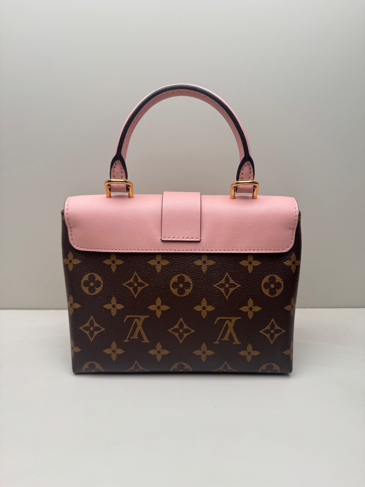 Louis Vuitton Locky BB Monogram Pink Leather Crossbody Detachable Strap Gold HW