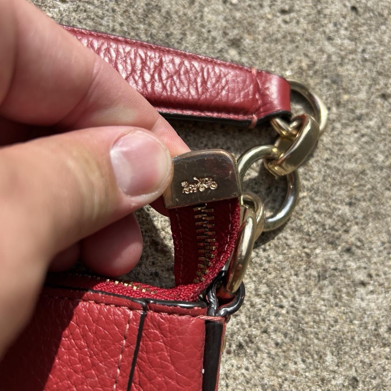 Coach Elle Hobo Red Pebbled Leather Convertible Shoulder Bag Handbag F31399