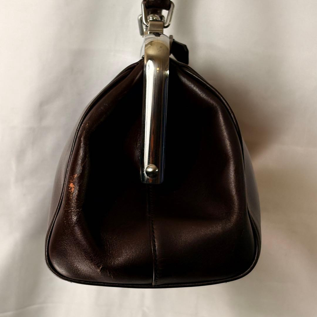 PRADA BN0501 Doctor Bag Vitello Cerniera Moro Brown PHW Authentic GC