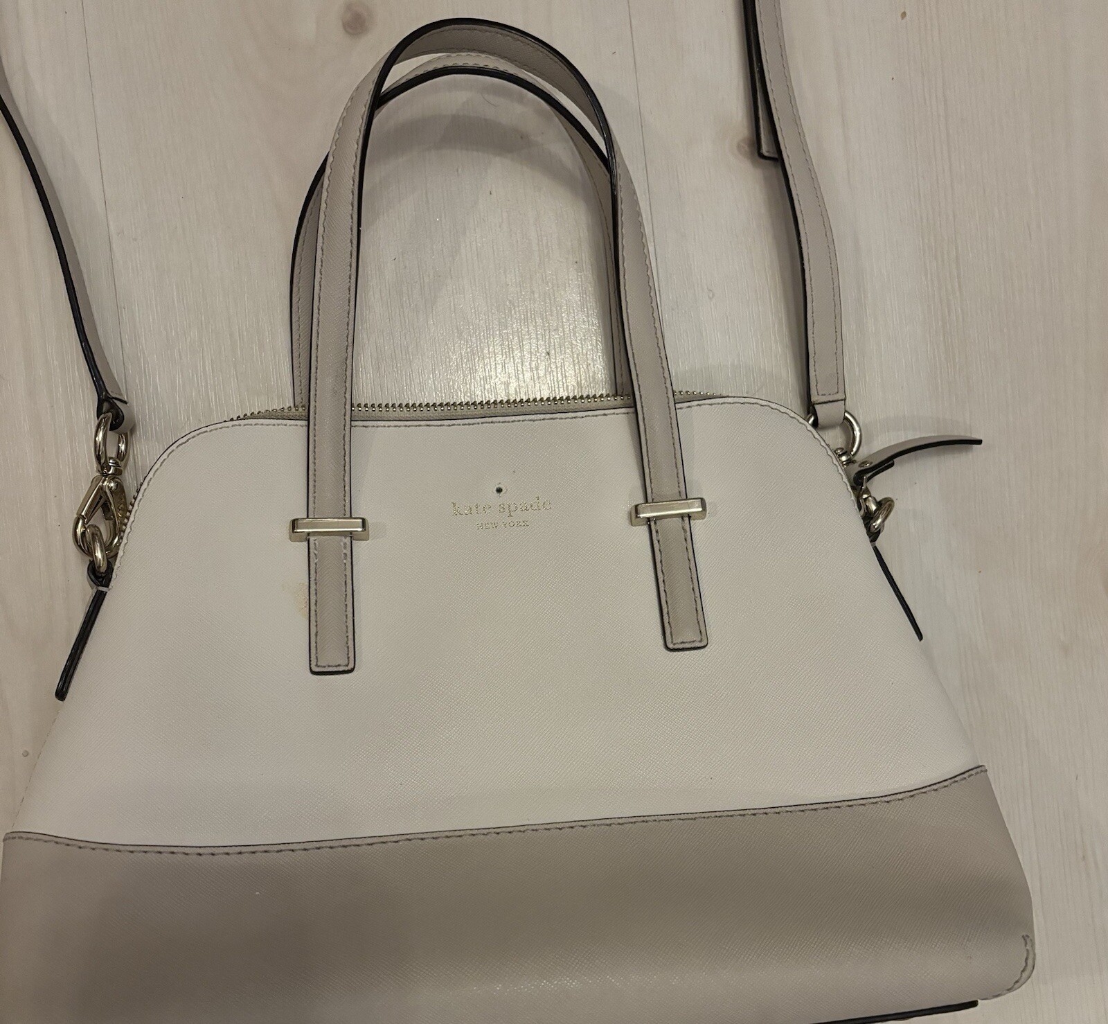 Kate Spade Leather Handbag/Satchel/Crossbody Cedar Street Maze Ivory Beige