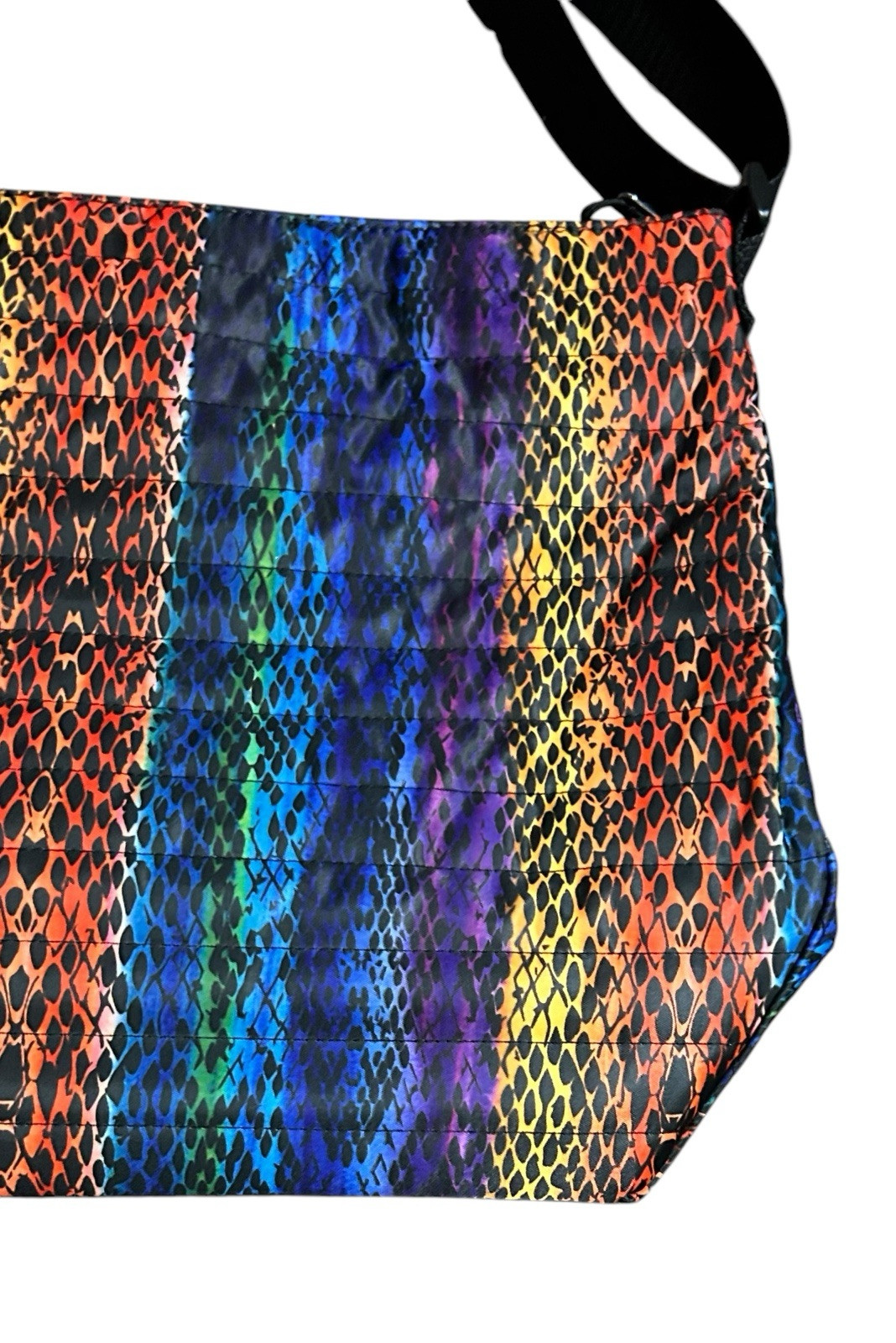 NWT Tahari Quilted Rainbow Snakeskin Print Recycled Shoulder Handbag Purse Women