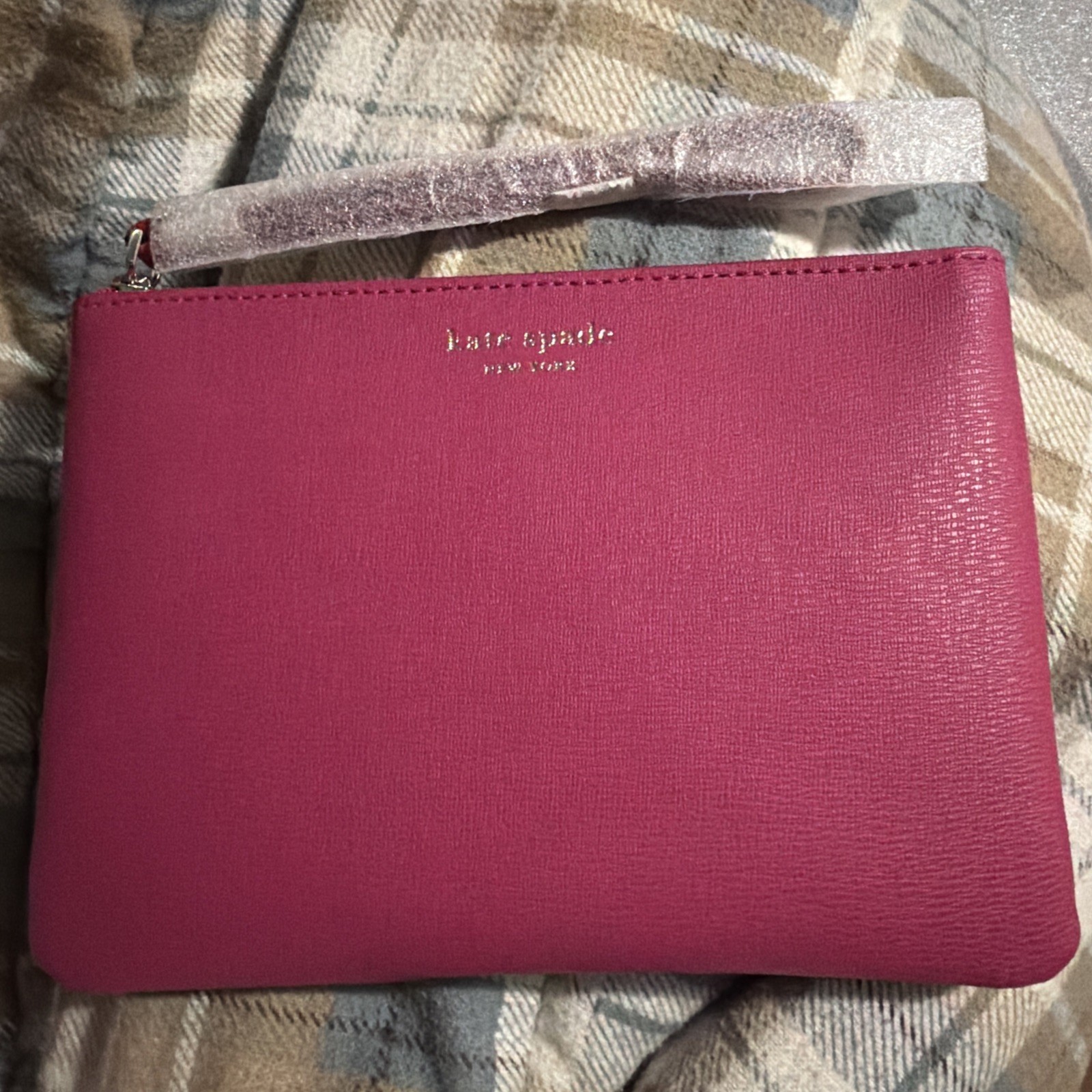 Kate Spade Keaton Pouch Wristlet Dark Magenta New in Package