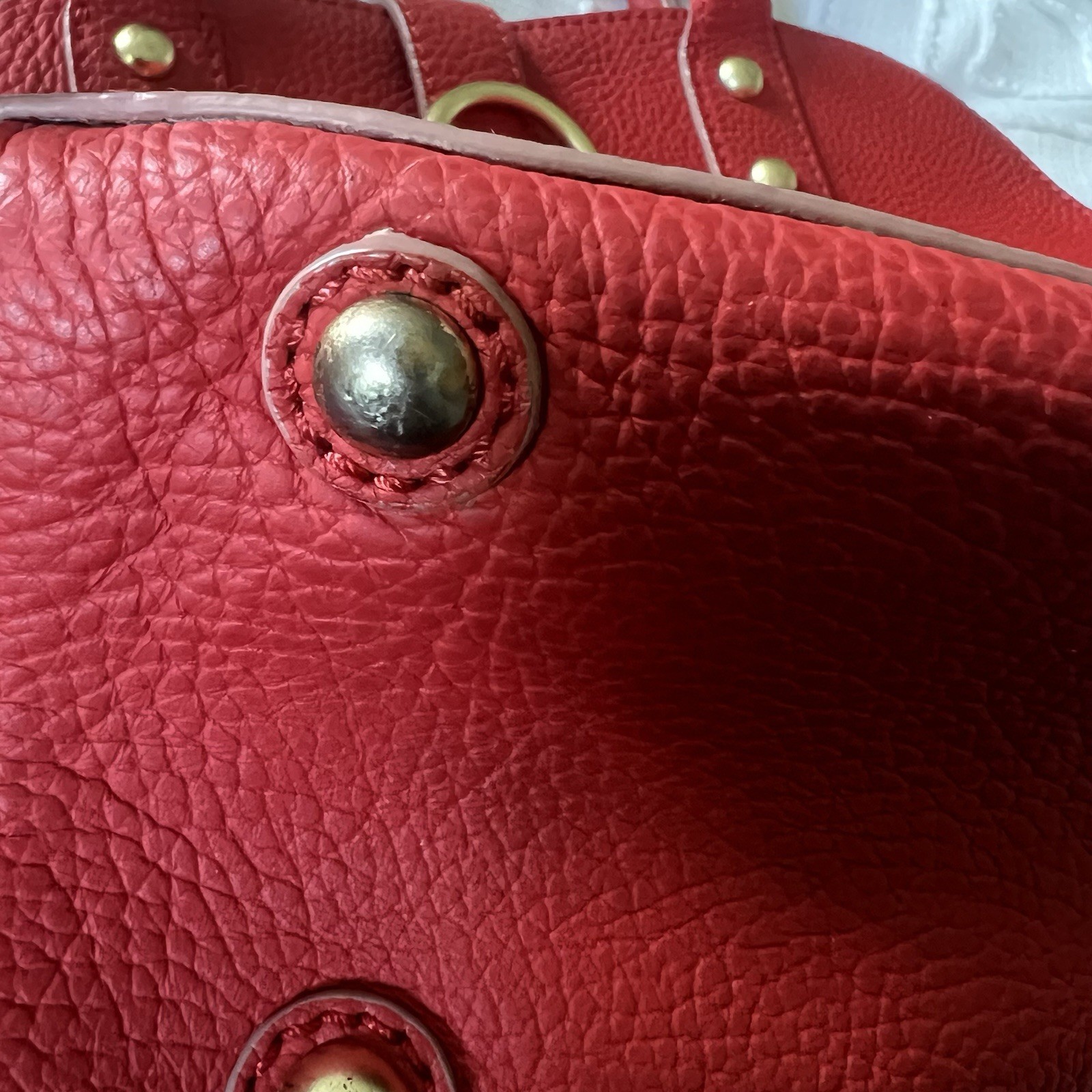 J.Crew Borge Garveri “Frankie” bag Res Pebble Leather Handbag Vintage Y2K Luxe