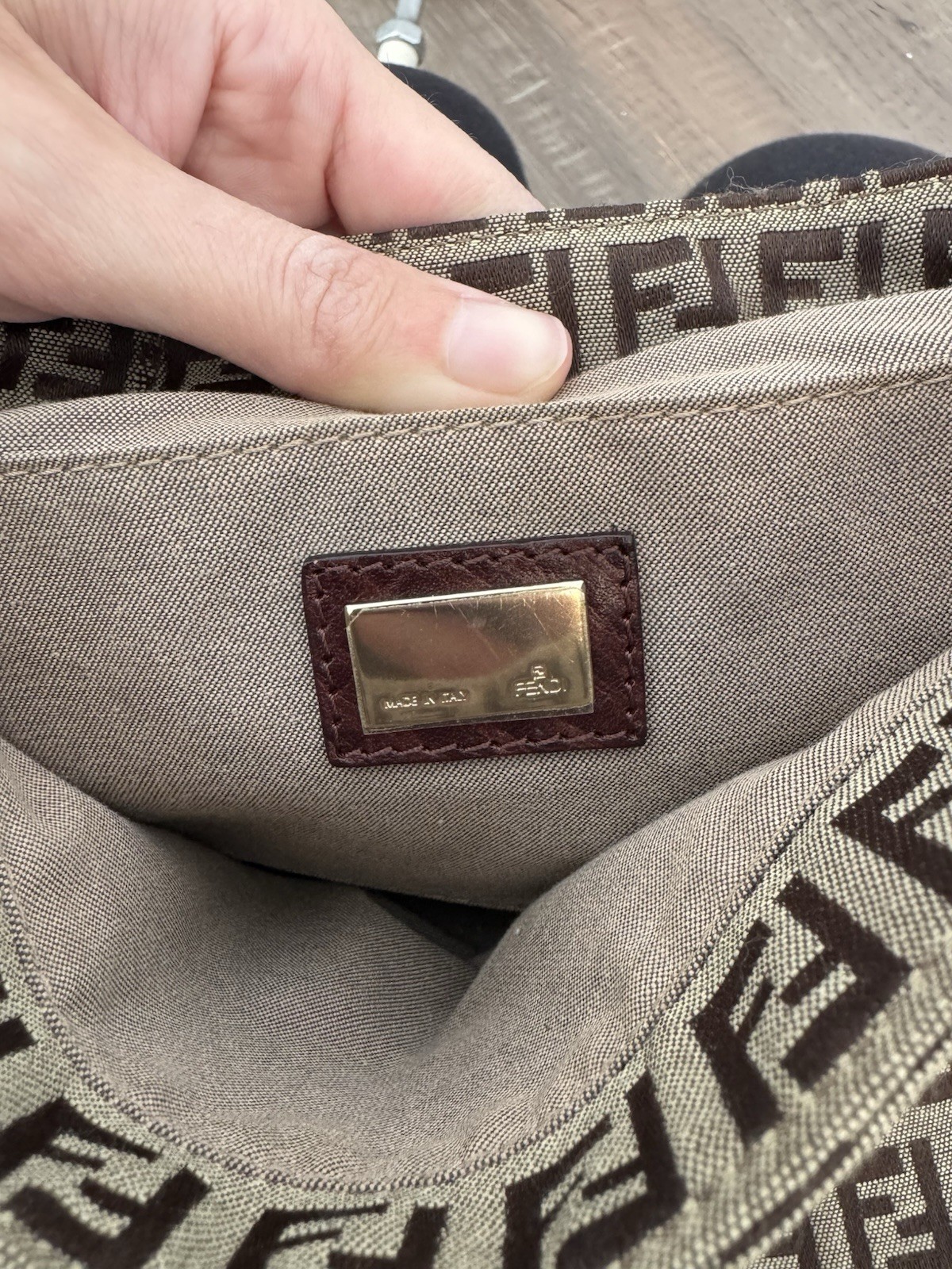 Vintage Fendi Zucchino Canvas Mamma Baguette shoulder bag