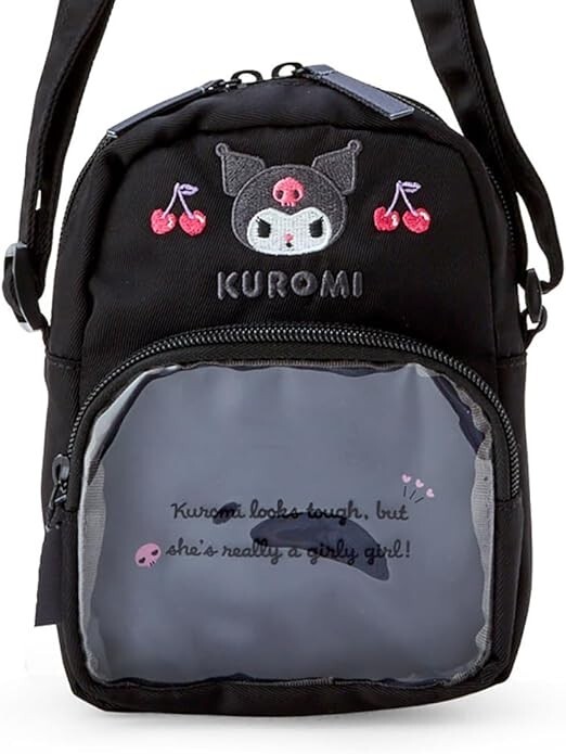 Sanrio Kids Shoulder Bag Kuromi 62.5-120cm Nylon, Polyester, PVC Black B-1