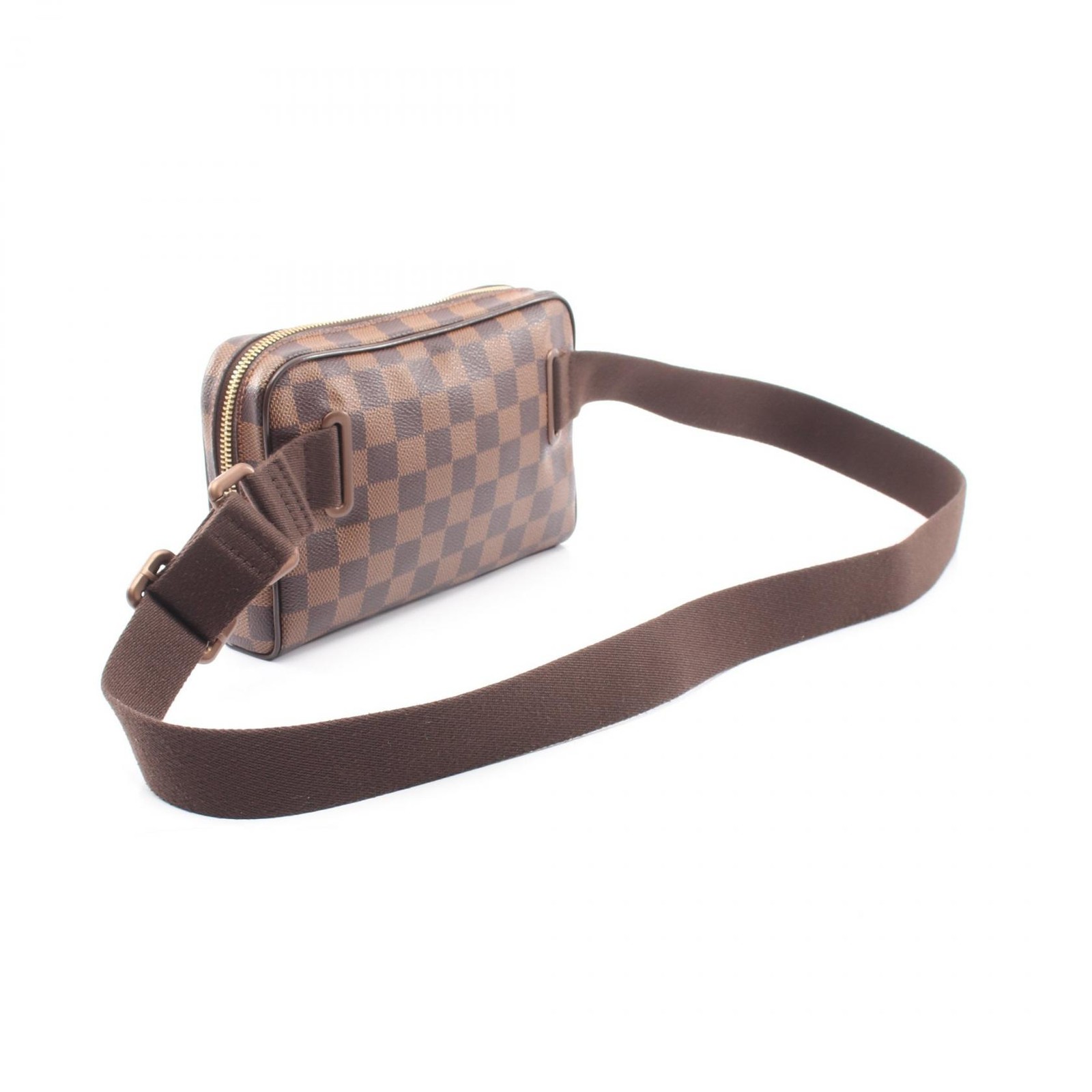 LOUIS VUITTON Brooklyn Waist Belt bag N41101 Damier canvas leather Brown Ebene