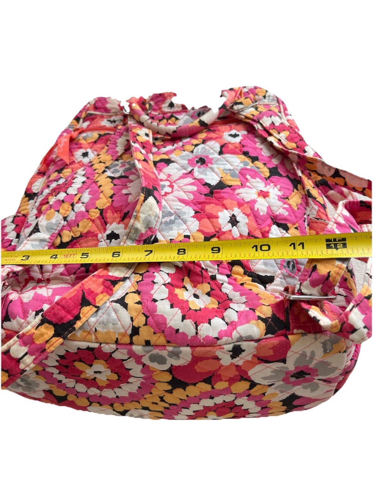 Vera Bradley Backpack Pink, Orange, Yellow, Blue Gray Flowers Lots of Pockets