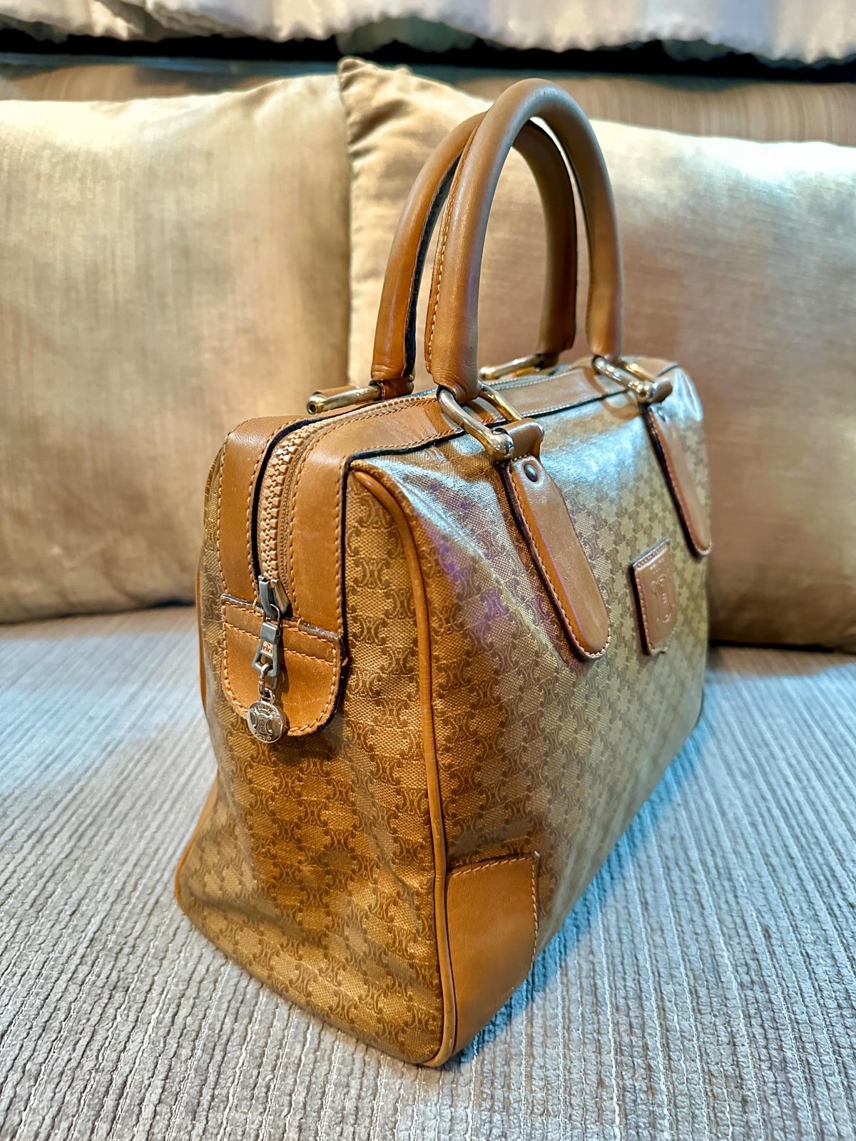 Celine Macadam coated canvas handbag
