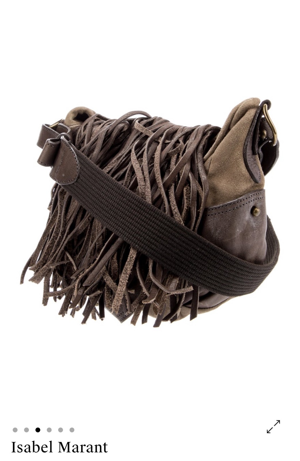 Isabel Marant Boho Western Women’s Brown Suede Leather Fringe Crossbody