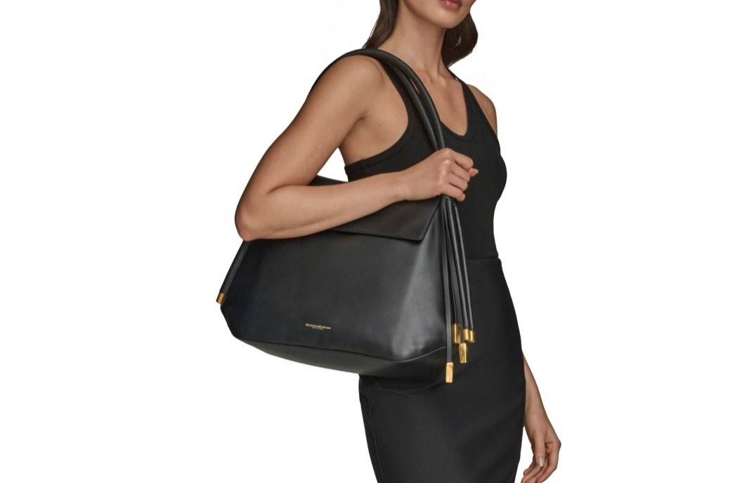 $448. Donna Karan New York Baldwin Leather Tote Extra Large Shoulder Bag Black