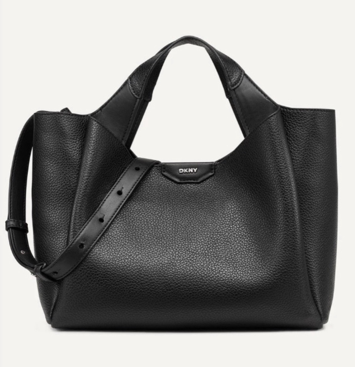 DKNY Willa Satchel Black Pebbled Faux Leather Crossbody Bag NWT R43DYG33