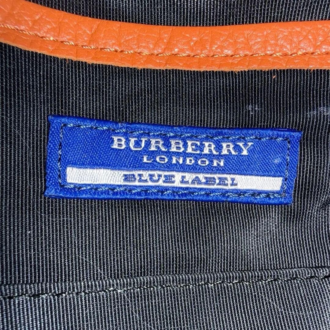 Burberry Blue Label Gray Canvas Leather Horse Logo Shoulder Bag Womens 260733Y