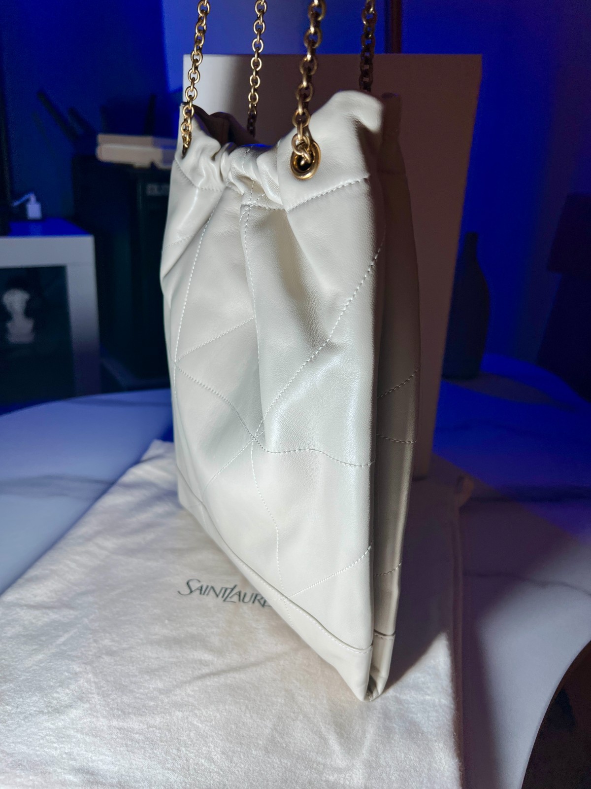 Saint Laurent YSL JAMIE POCHON in lambskin Blanc Vintage Color Way