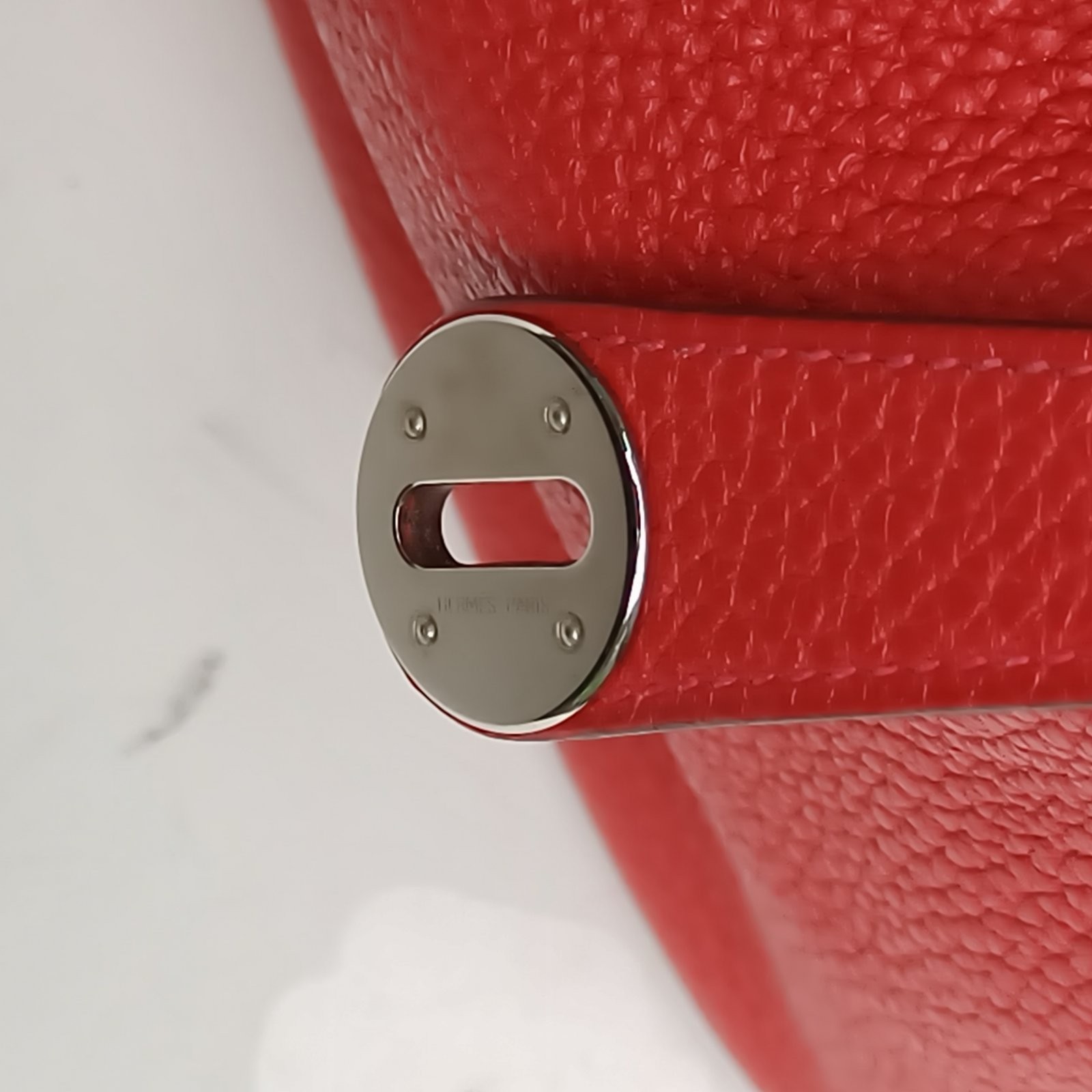 HERMES Lindy 34cm Rouge Drapeau(Q5) Clemence Leather 2013 Shoulder Bag