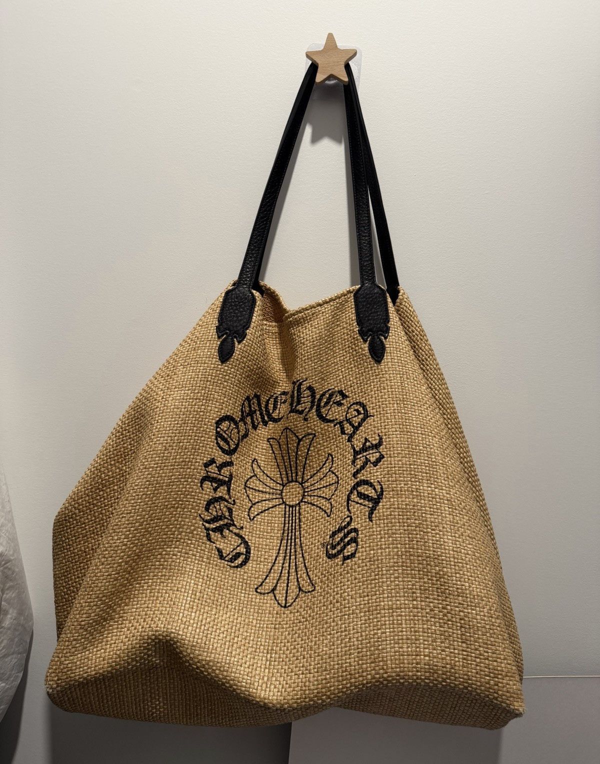 Chrome Hearts Raffia Bag Authentic with signature embroidered cross