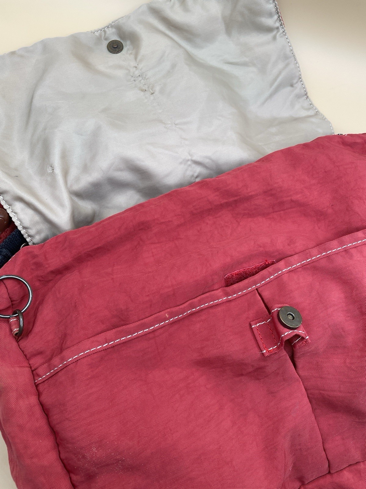 Vintage KIPLING Shoulder Bag Brick Red With Monkey