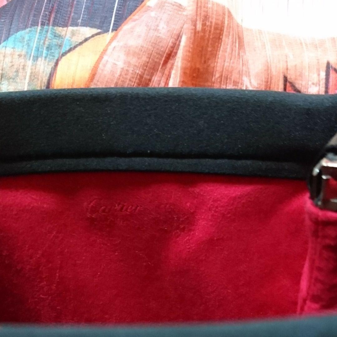 Cartier Trinity Rare Fabric Black Bag Red Leather Interior White Handle