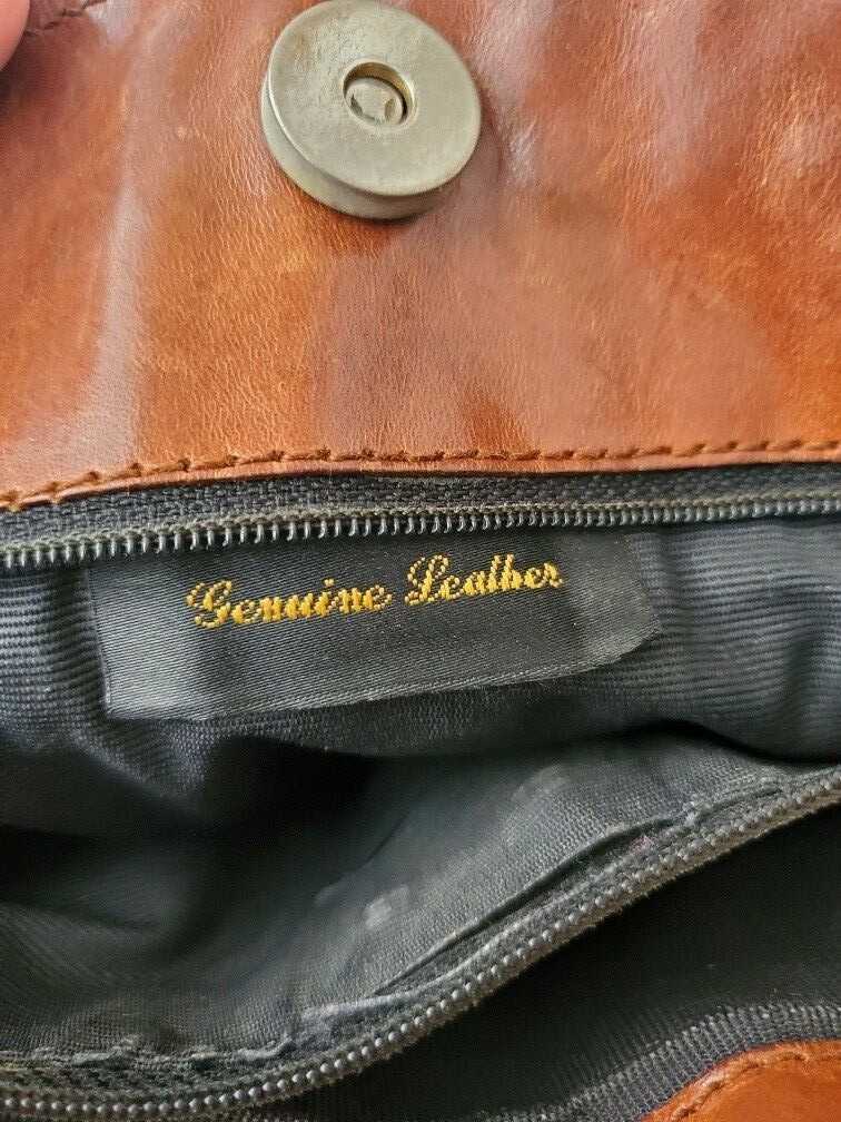 Vintage DE VECCHI Hamilton Hodge Brown Leather Woven Women’s Shoulder Bag