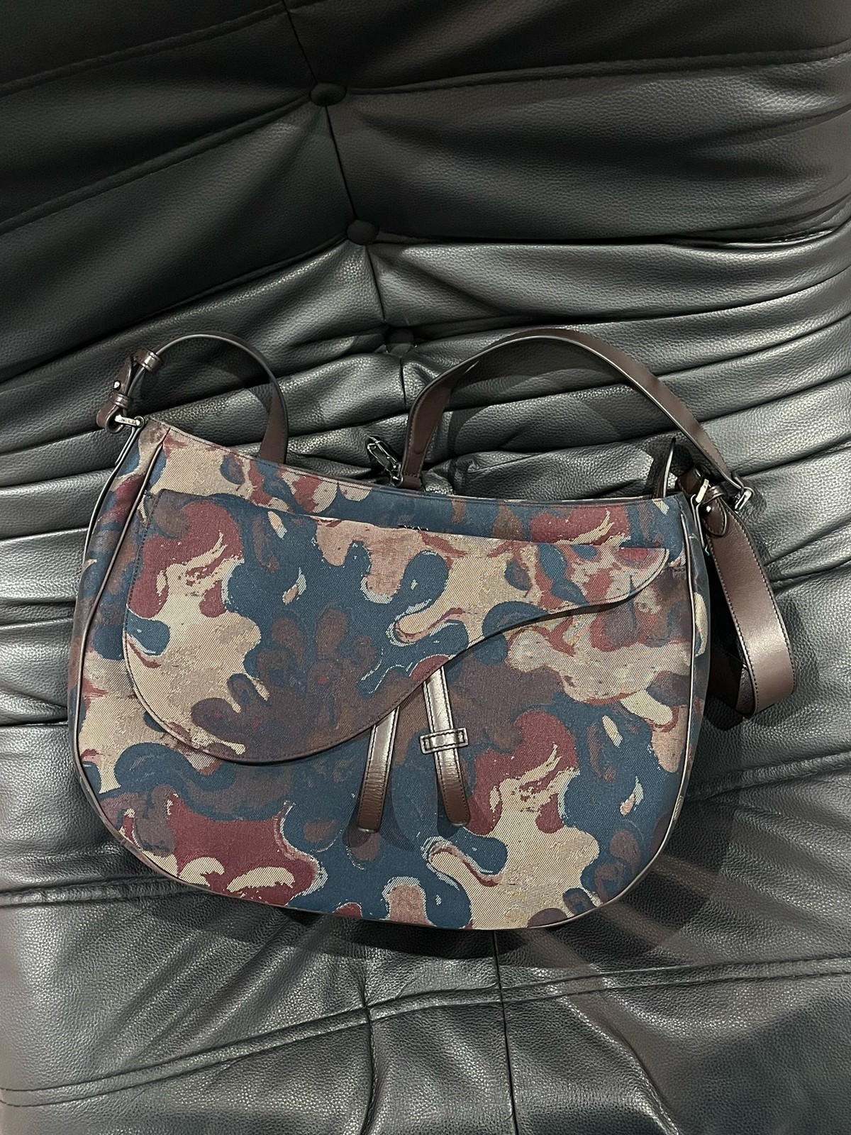 Dior Saddle Normal Multicolor Camouflage Jacquard Canvas Shoulder/Crossbody Bag