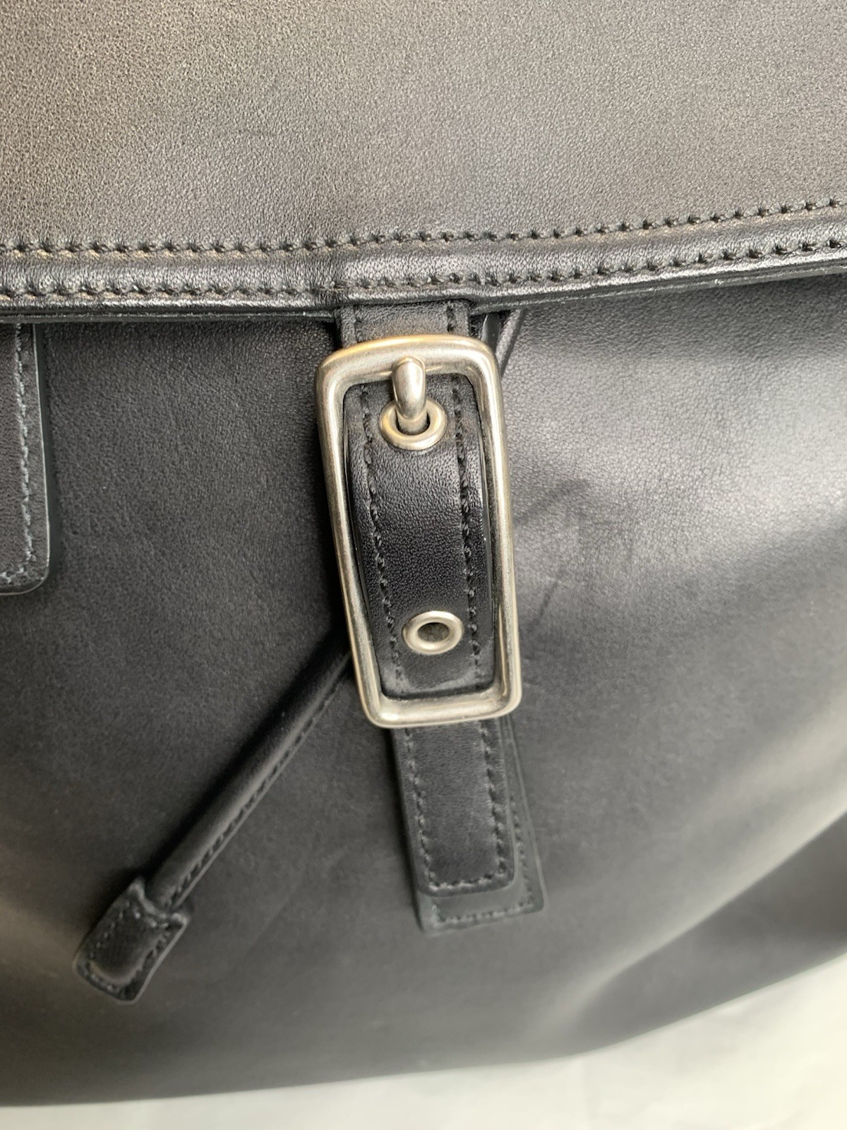Vtg Coach Legacy West Hampton Drawstring Backpack M20-9827 Black Leather 12H10x6