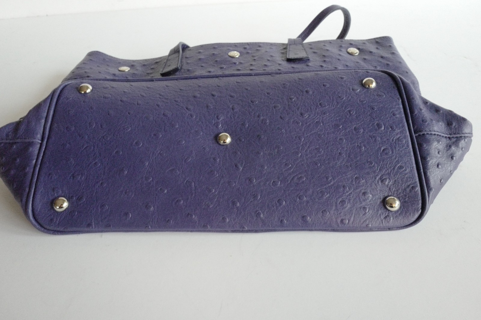 FURLA NAVY BLUE HANDBAG TOTE BAG SATCHEL LEATHER – PREOWNED MINT ITALY DESIGN