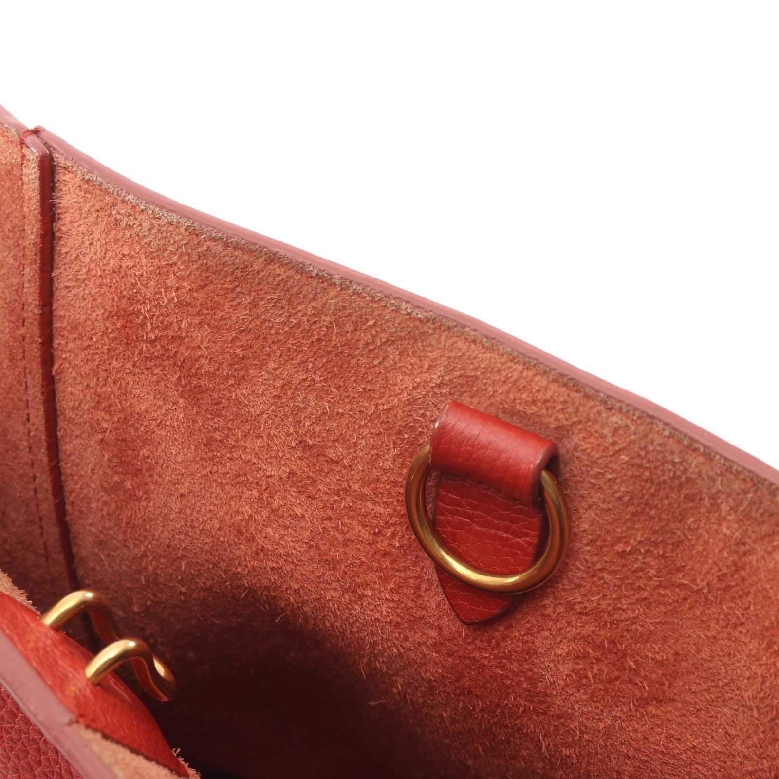 CELINE Sangle bucket small Shoulder Bag 178303 leather Red Used Women