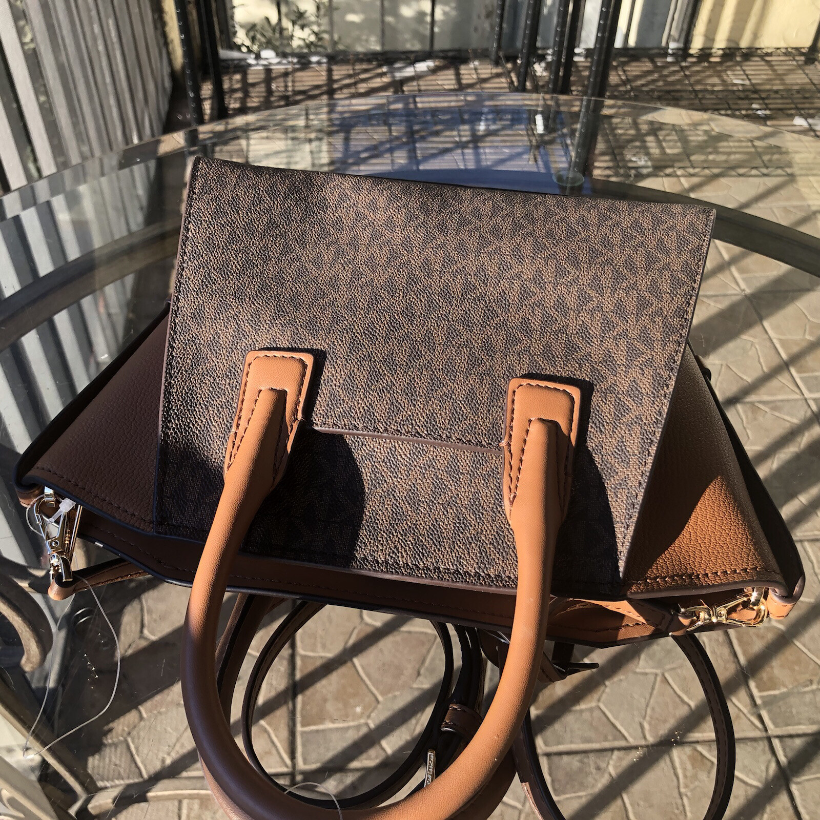 Michael Kors Small Satchel Crossbody Purse Handbag Bag Messenger Shoulder Brown