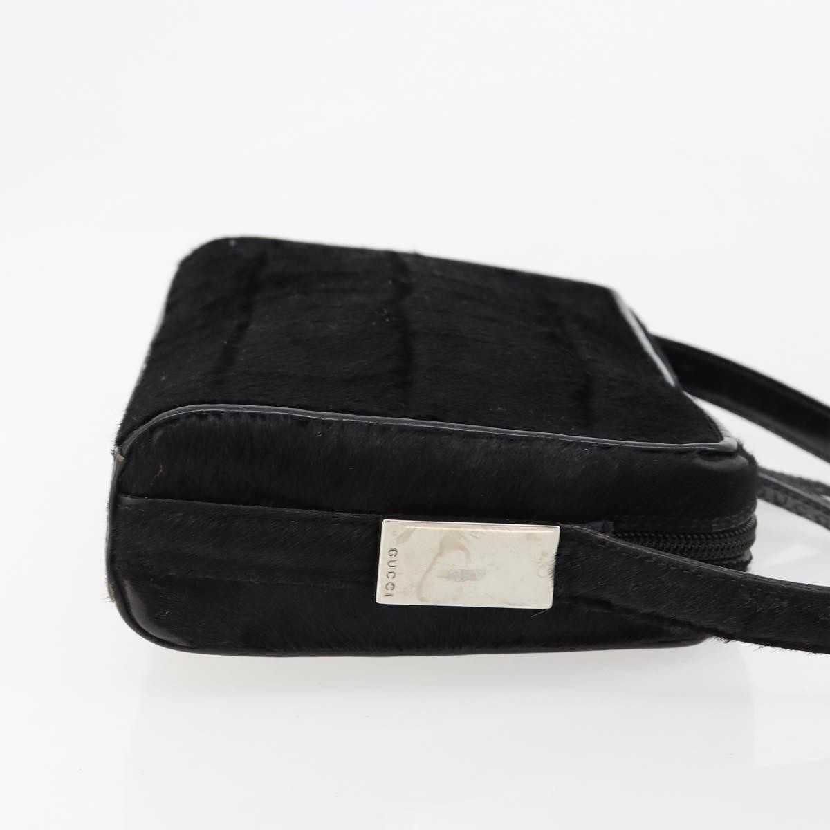 GUCCI Shoulder Bag Harako leather Black Silver 007 1014 0274 5 Auth 183309