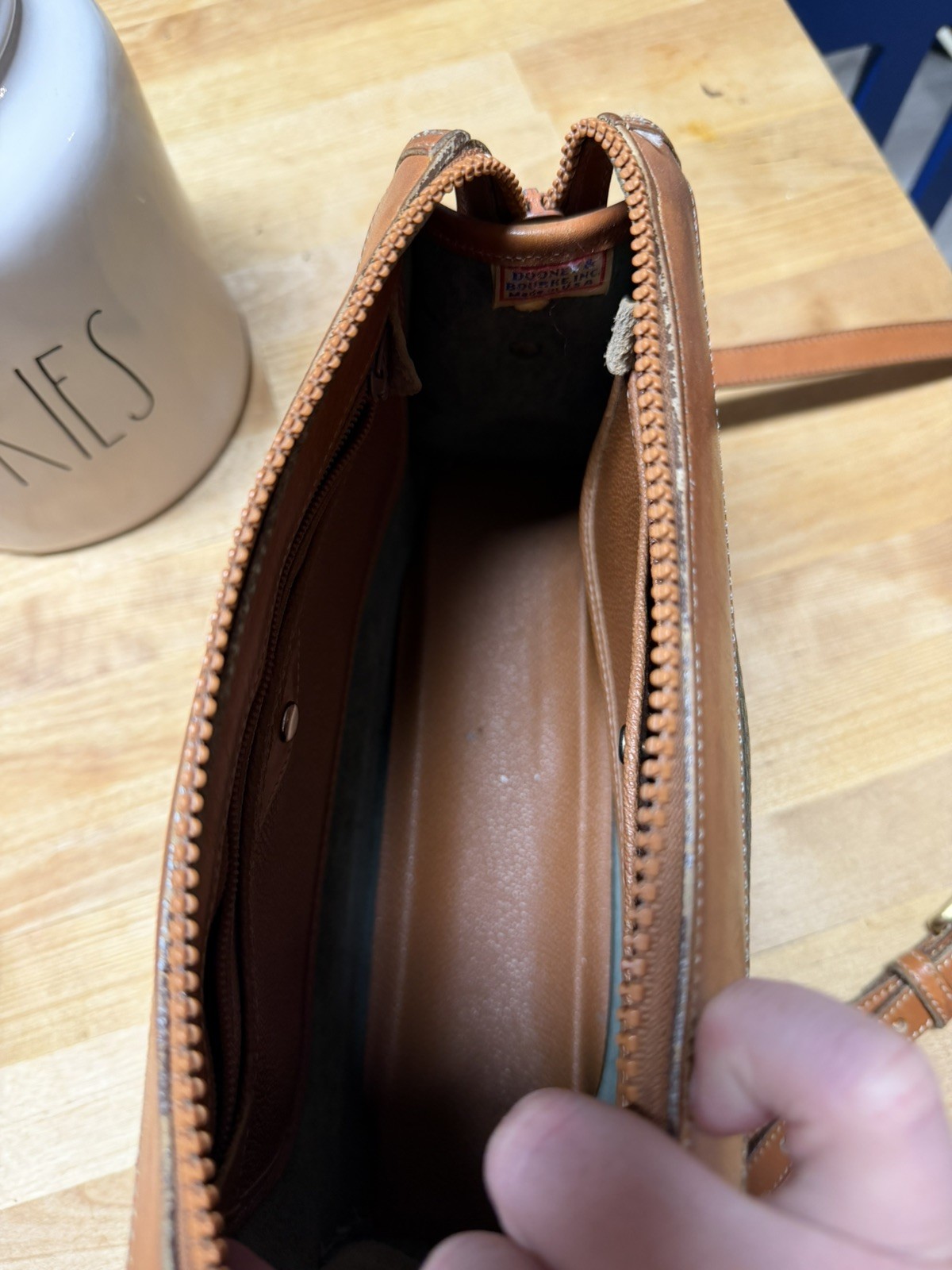 Vintage Dooney & Bourke Pebbled Hunter Green/Brown Crossbody Bag