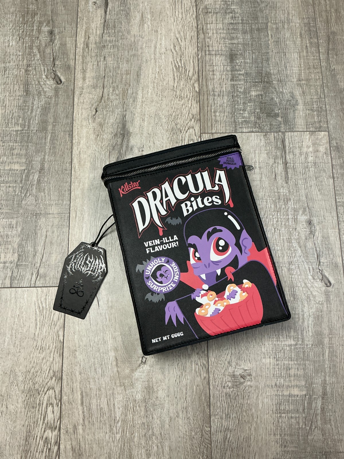 Killstar Dracula Bites Cereal Box Convertible Backpack Crossbody Bag NWT