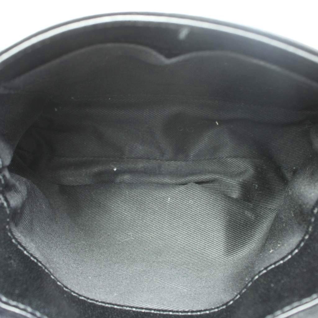 MARGARET HOWELL Shoulder Bag Leather Genuine Leather Black Flap with Logo harm