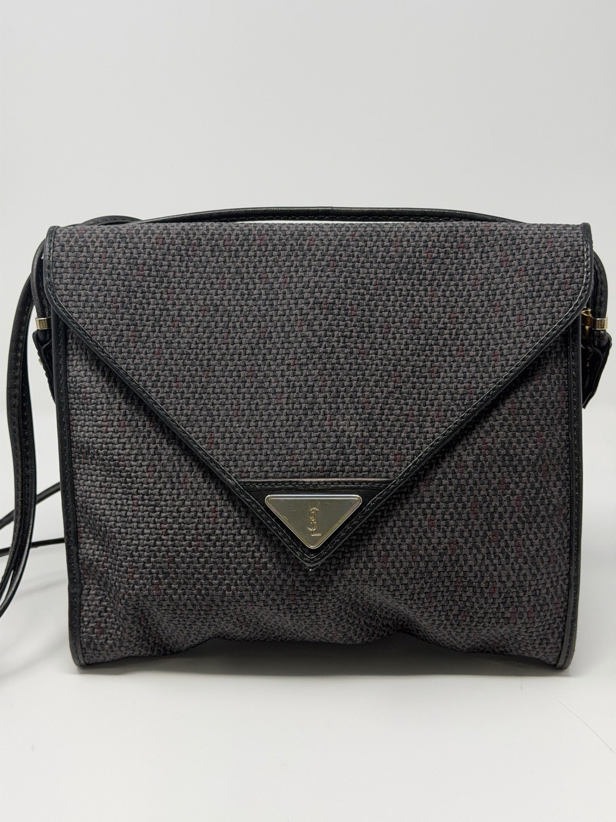 YSL Vintage Coated Fabric And Leather Crossbody Bag Circa 2000s Tom Ford Era