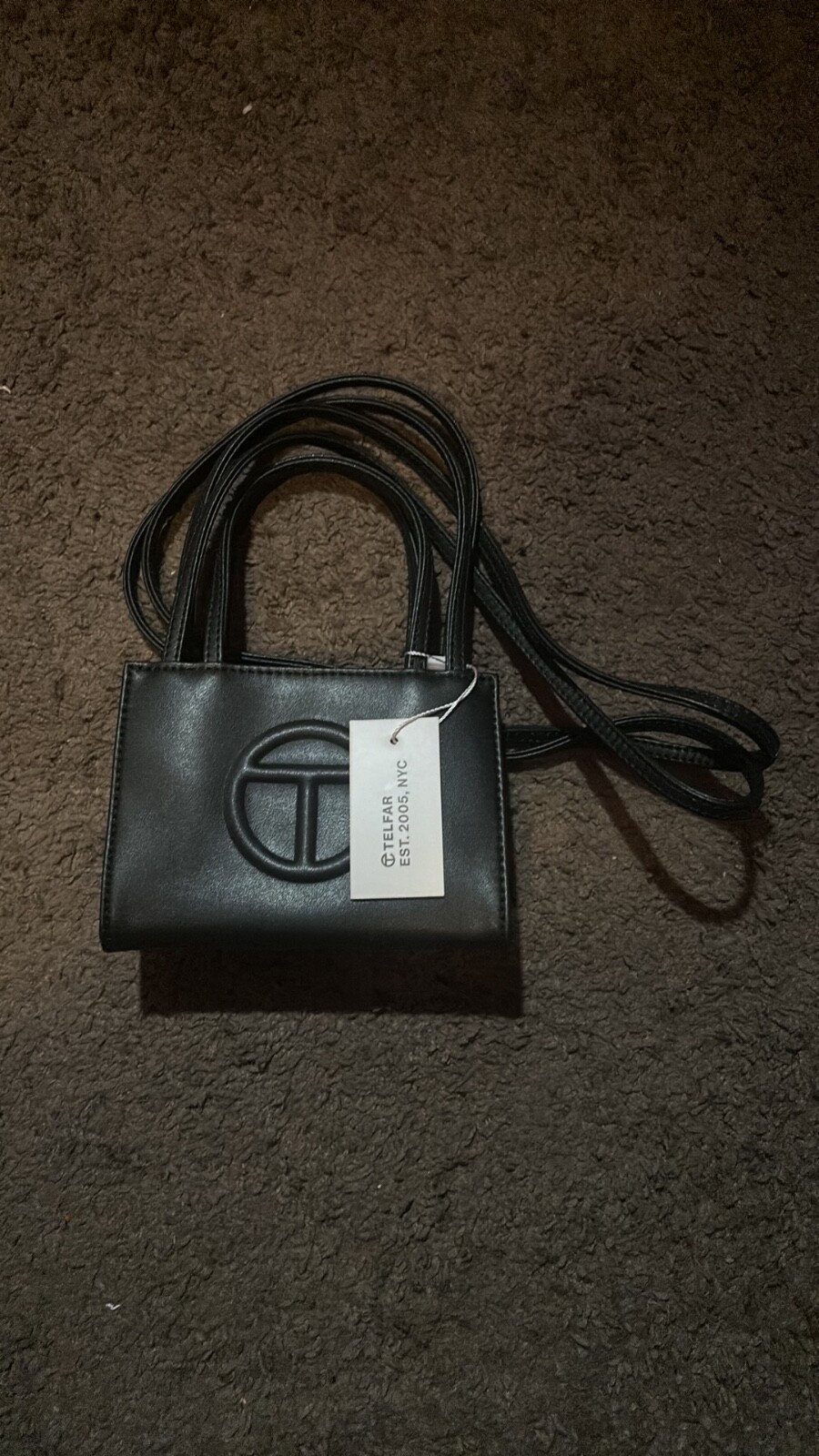 Telfar Small Leather Shopping Bag – Black (TF-012-BK-S 001)