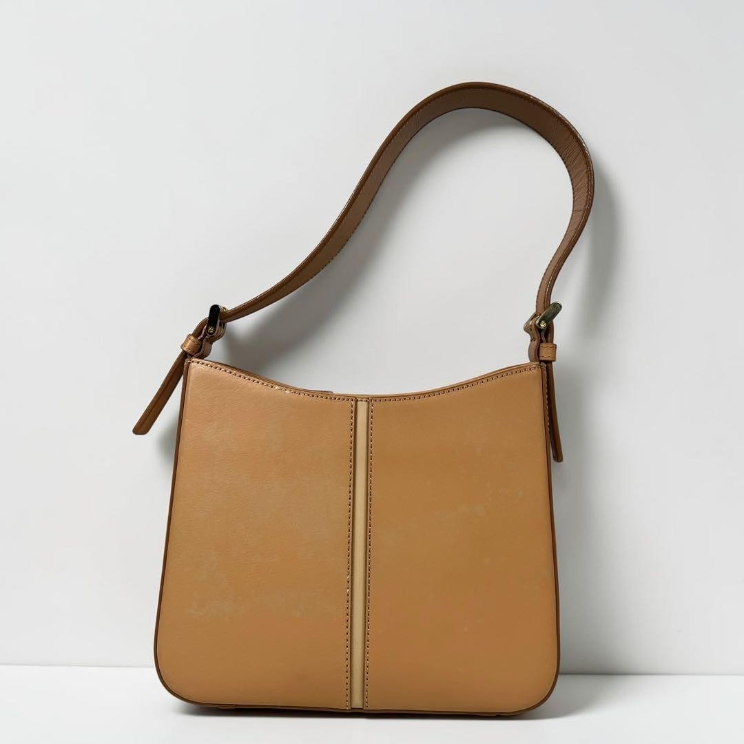 BURBERRY Leather Shoulder Bag Nova Check Lining Brown Women Used