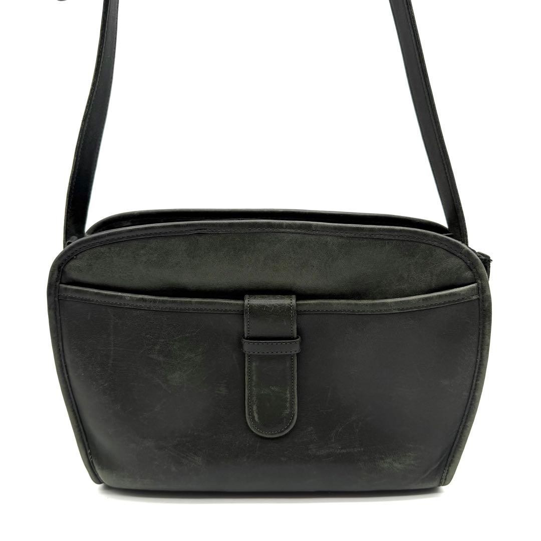 COACH Dark Green Leather Shoulder Bag 21cm x 29cm x 9cm, Slight Signs of Wear
