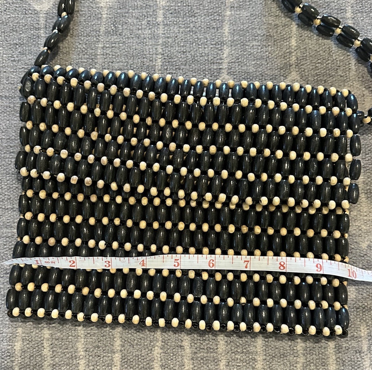 Sigrid Olsen Black Wood Beaded Women’s Crossbody Bag Spring, Summer, Handcrafted