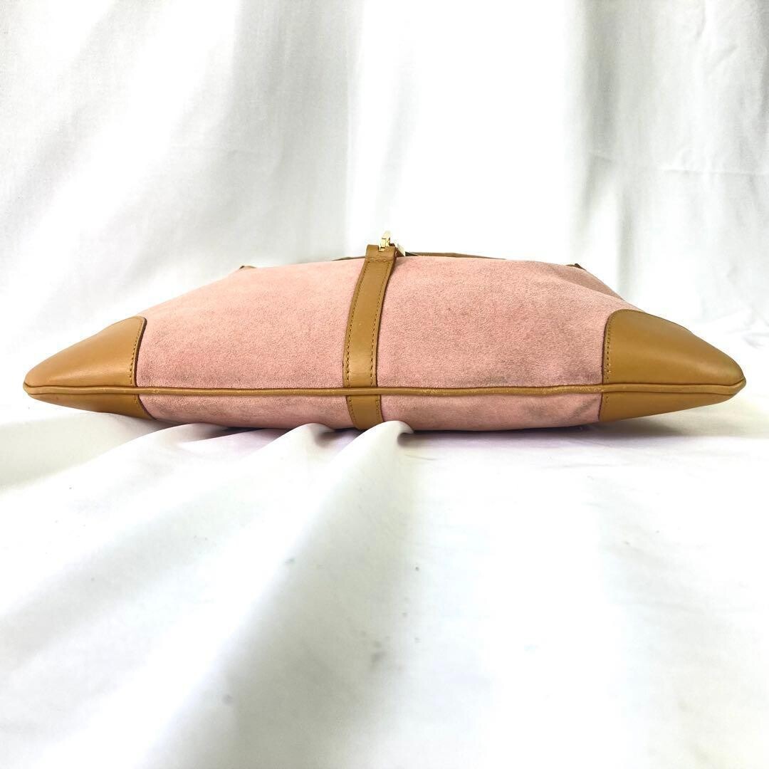 GUCCI One Shoulder Bag Jackie Suede Pink Vintage Authentic From Japan