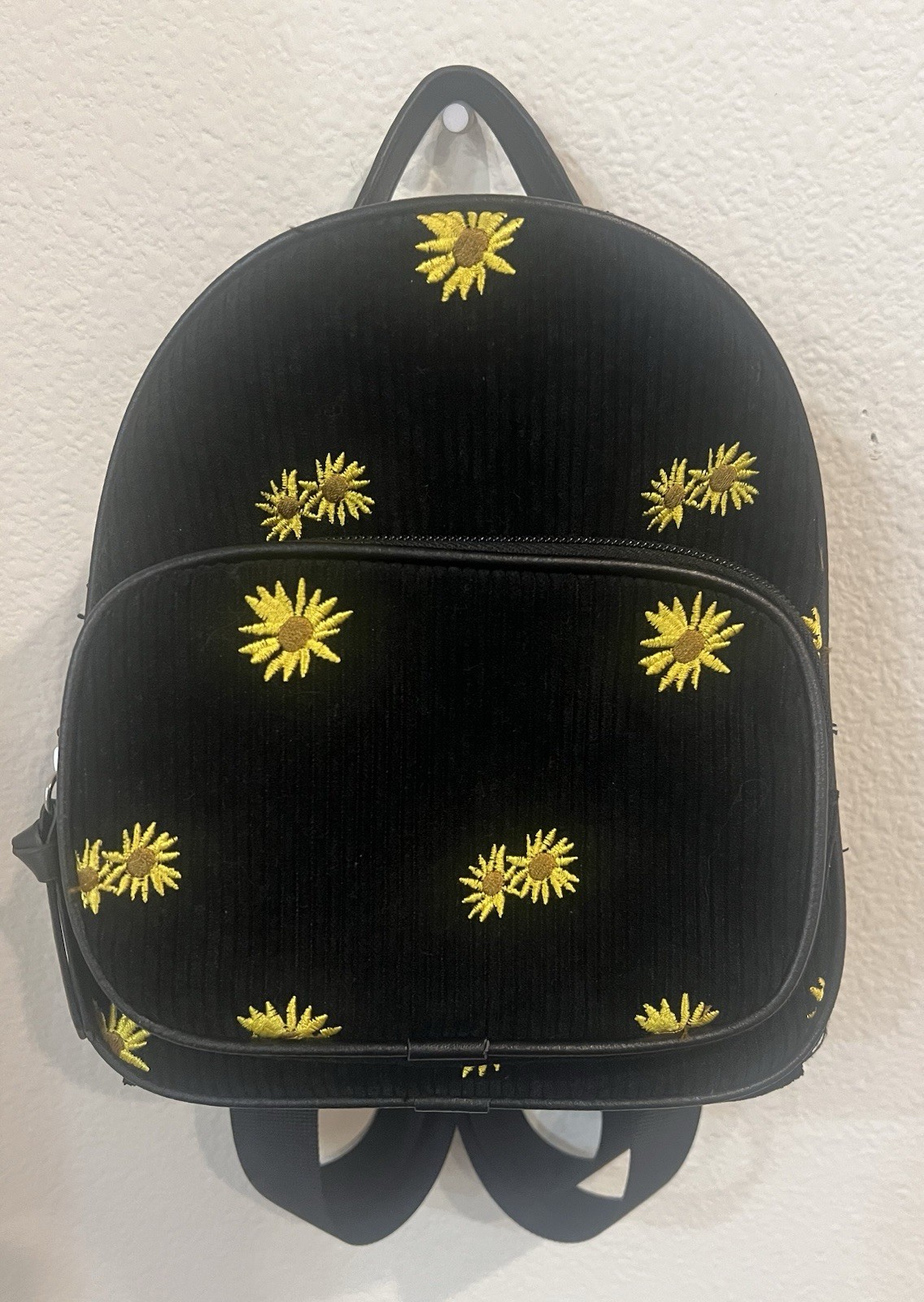 Art Class Target Black Corduroy Mini Backpack Adjustable Straps Zip Pockets 2023