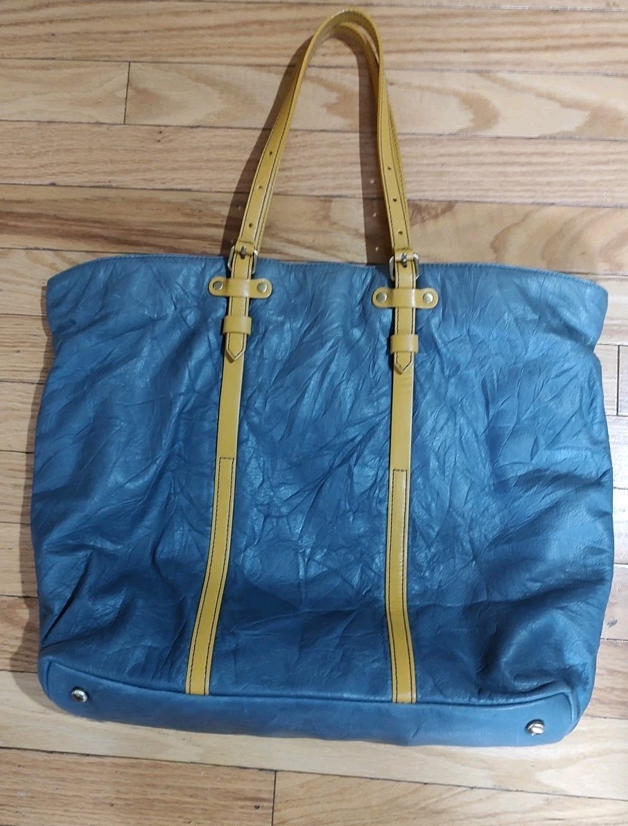 Pilcro And The Letterpress Large Gray Leather Tote From Anthropology