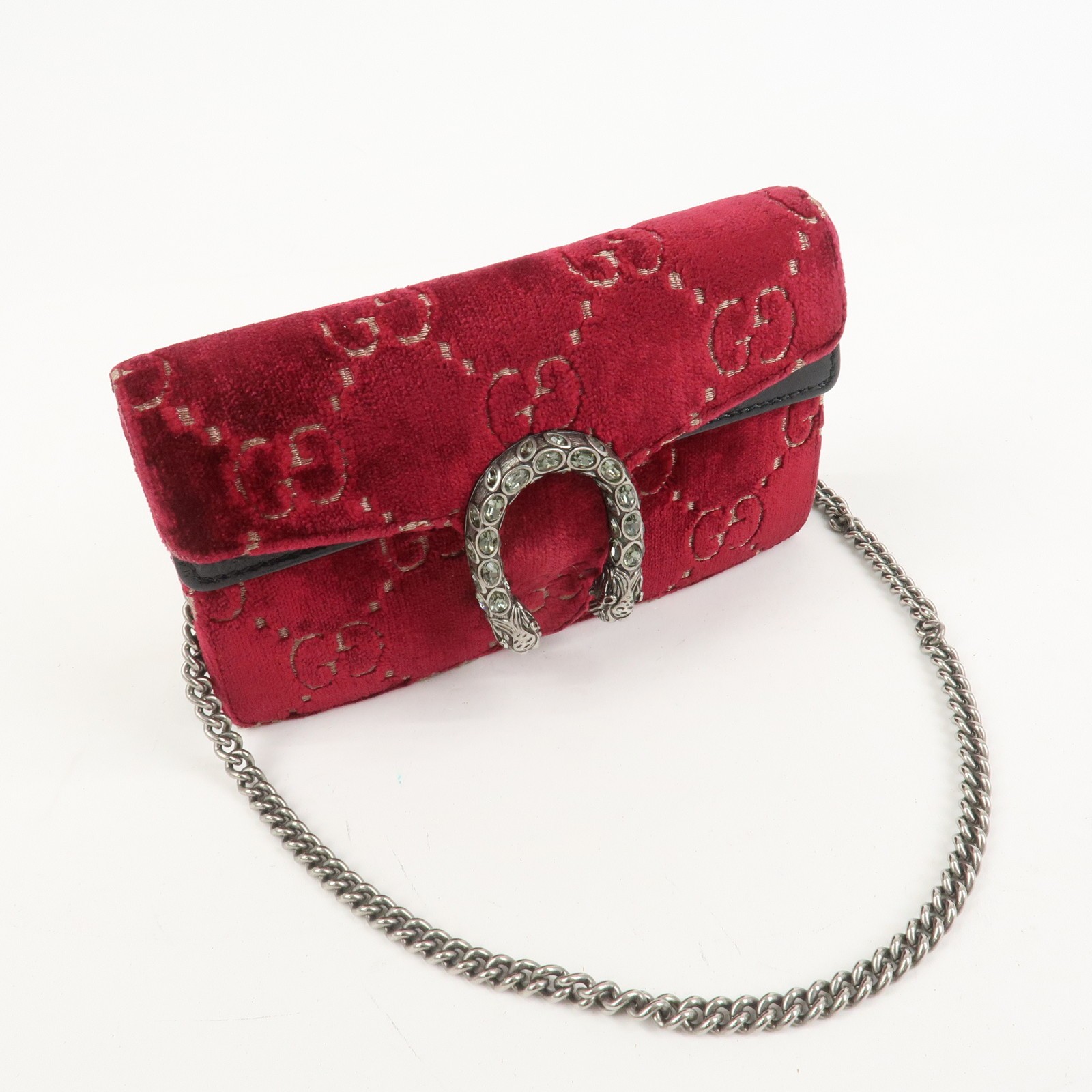 GUCCI Dionysus Super Mini Bag Leather Chain Shoulder Bag 476432 Auth Used F/S