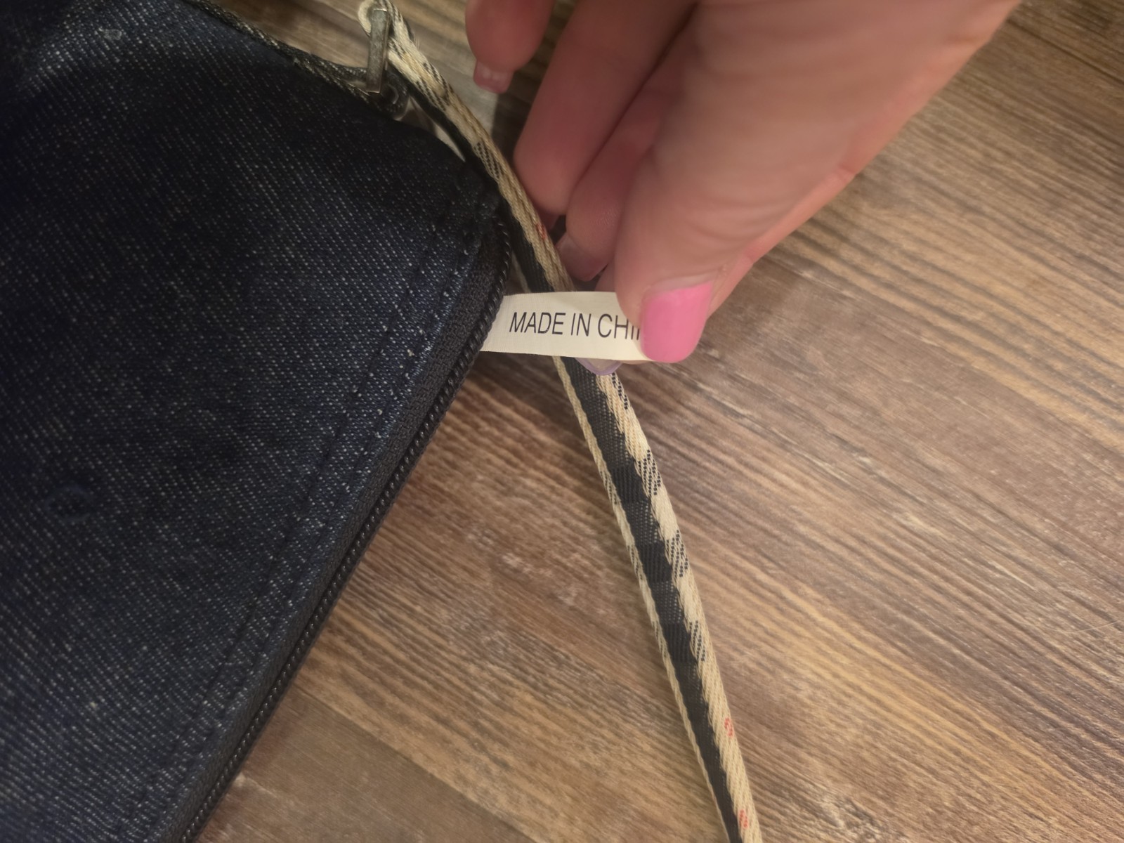 Small Denim And Plaid Purse