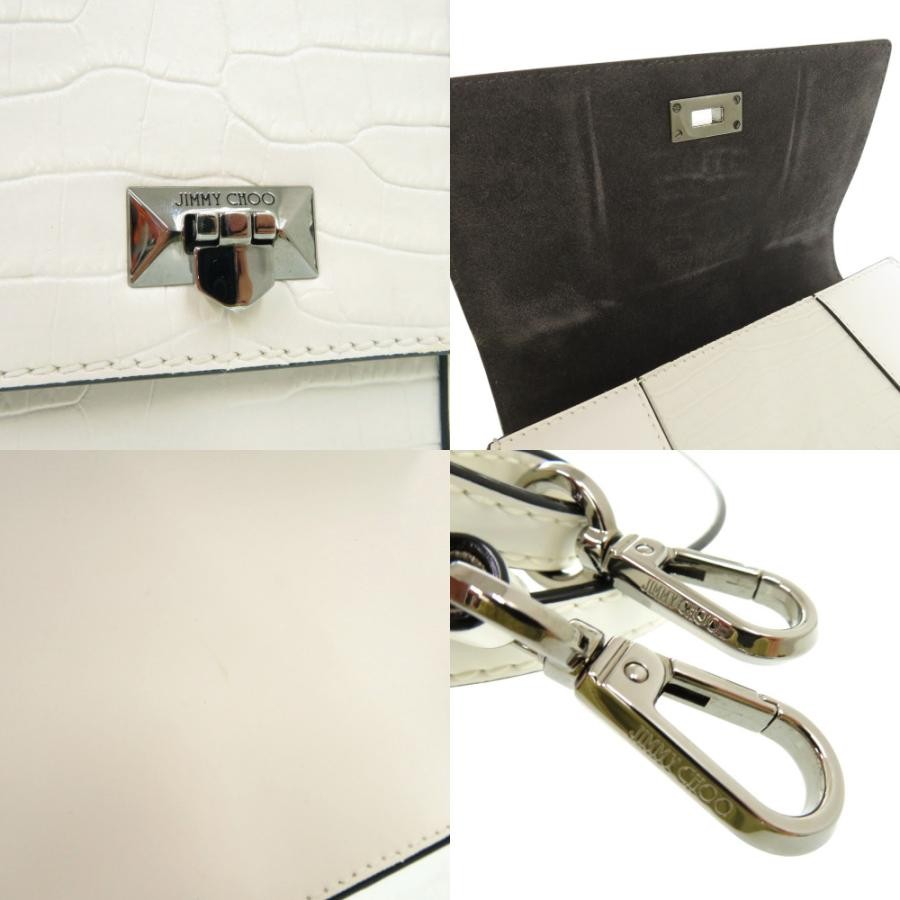 JIMMY CHOO Bag: Star Studs Pixie Top Handle White W20H15D10.5cm w/strap;