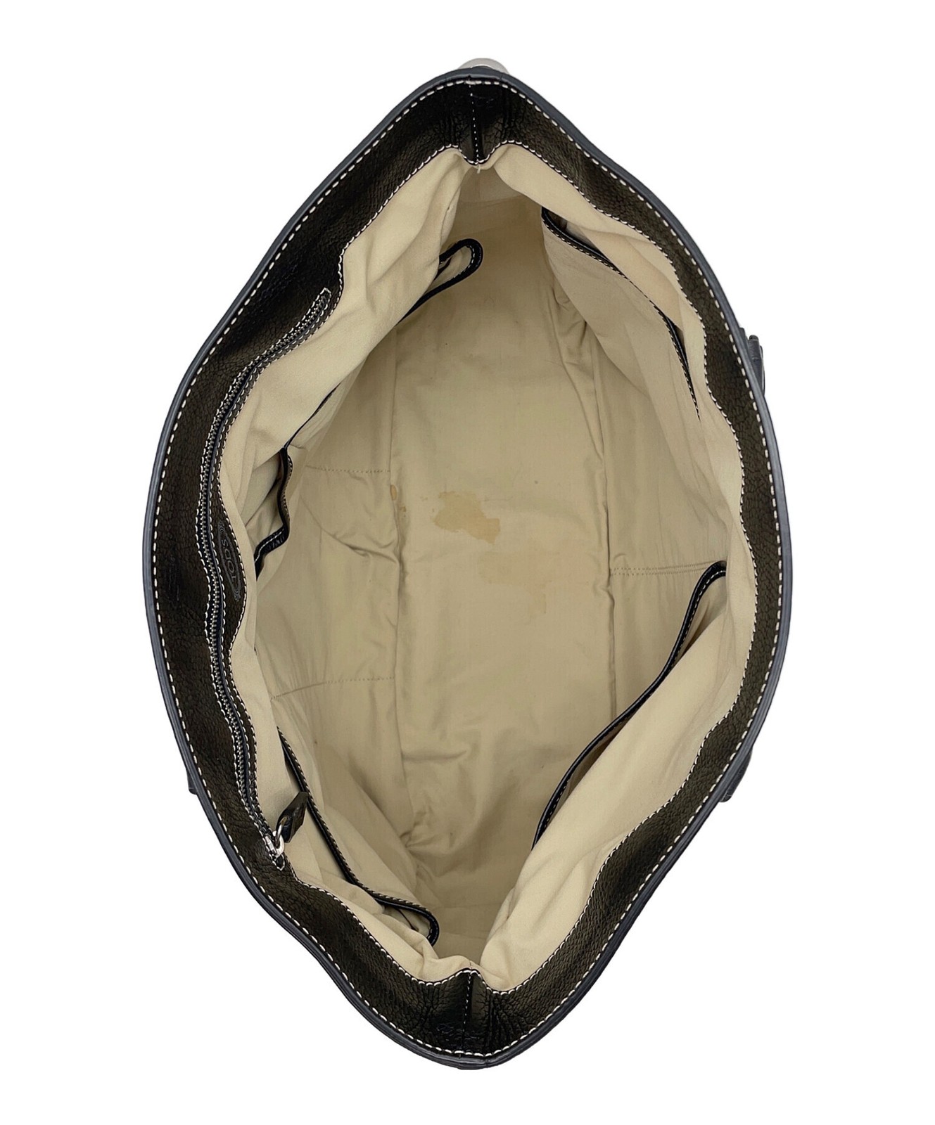 Tods Beige Canvas Leather Tote Boat Waterski Print Outer Pockets Sport Bag