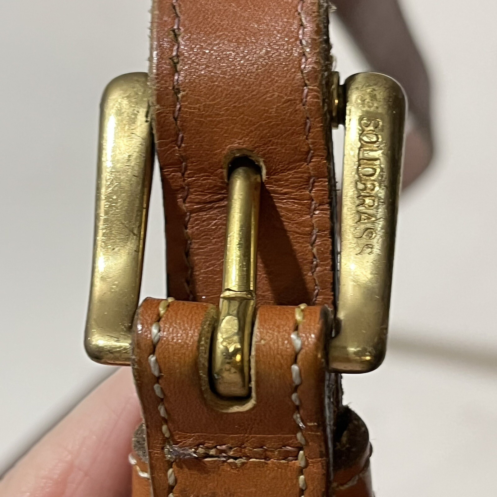Vintage Dooney & Bourke Purse R25 Medium Essex Bone British Tan Leather